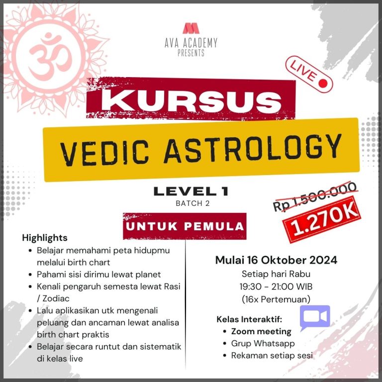 Vedic Astrology Level 1 (AVA Jyotisha 1) Batch 2 – 2024