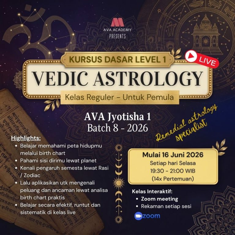 Vedic Astrology Level 1 Reguler – Batch 8 – 2026